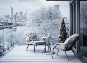 teraszburkolat télen